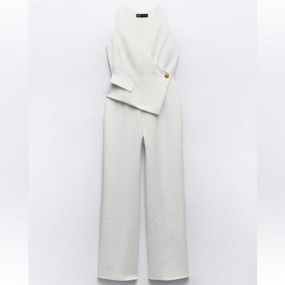 ZARA FULL LENGTH ASYMMETRIC VEST JUMPSUIT - Picture 1 of 5